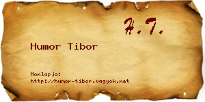 Humor Tibor névjegykártya